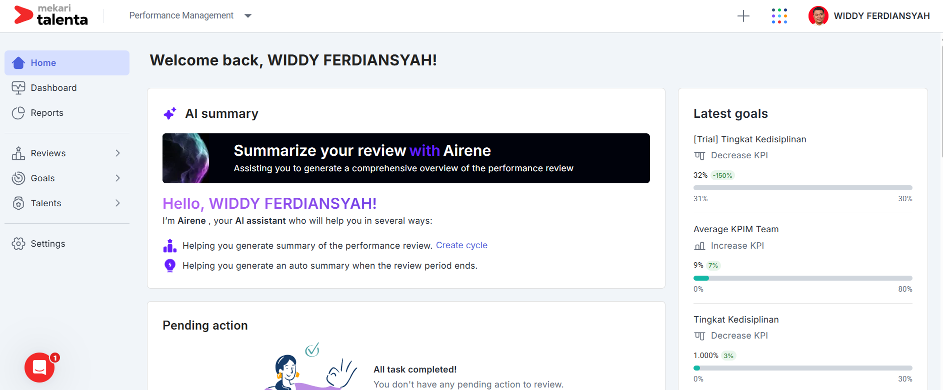 Beranda Performance Management